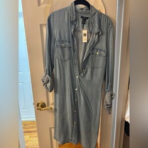 GAP Blue Denim Midi Dress